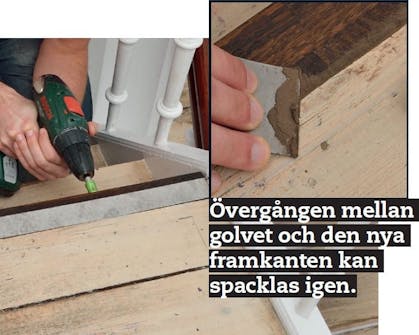 Renovera trappa billigt: Fäst den nya framkanten Renovera trappa billigt: Fäst den nya framkanten